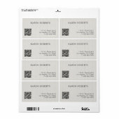 Minimalistic Ivory White Burlap Gray Typography ラベル (フルシート)