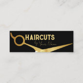 Minimalistic Metallic Golden Scissors Haircuts コーリングカード (正面)