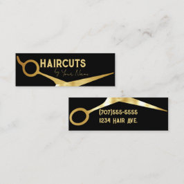 Minimalistic Metallic Golden Scissors Haircuts コーリングカード