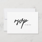 Minimalistic Modern Black & White Graduation Party 出欠カード (正面)