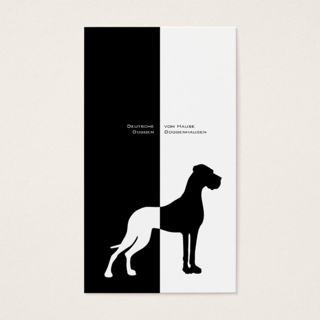 Minimalistic Modern Black White Great Dane (正面)