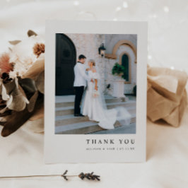 Minimalistic Modern Custom Wedding Photo サンキューカード