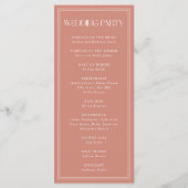 Minimalistic Modern Dusty Rose Wedding Ceremony プログラム (裏面)