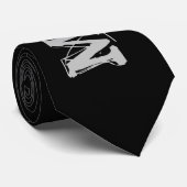 Minimalistic modern monogram name black white ネクタイ (ロール)