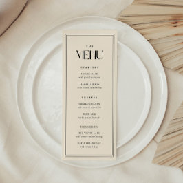Minimalistic Modern Typography Beige Cream Wedding メニュー