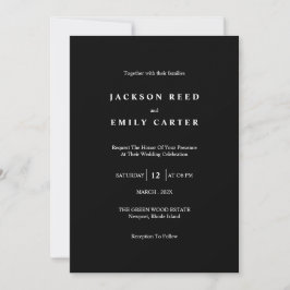 Minimalistic Modern Wedding Invitation Card 招待状