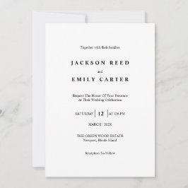 Minimalistic Modern Wedding Invitation Card 招待状
