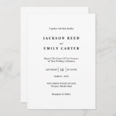 Minimalistic Modern Wedding Invitation Card 招待状 (正面/裏面)
