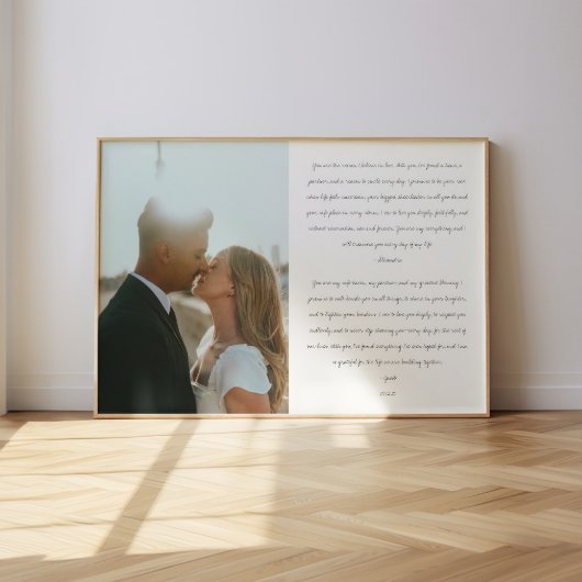 Minimalistic Modern Wedding Vows Script Photo ポスター