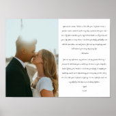 Minimalistic Modern Wedding Vows Script Photo ポスター (正面)