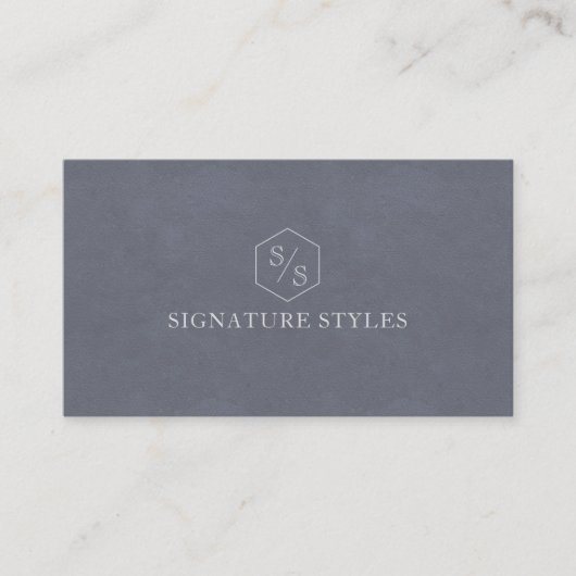 Minimalistic Monogram | Slate Blue 名刺 (正面)