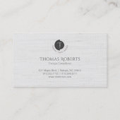 Minimalistic Monogram | White Pinstripe Business C 名刺 (裏面)