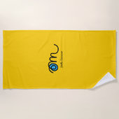 Minimalistic Om Handwritten Personalized ビーチタオル (正面)