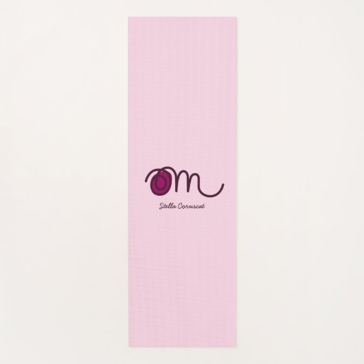 Minimalistic Om Handwritten Personalized Yoga Mat ヨガマット (正面)