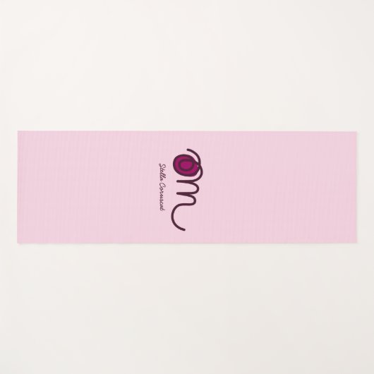 Minimalistic Om Handwritten Personalized Yoga Mat ヨガマット (正面(横))