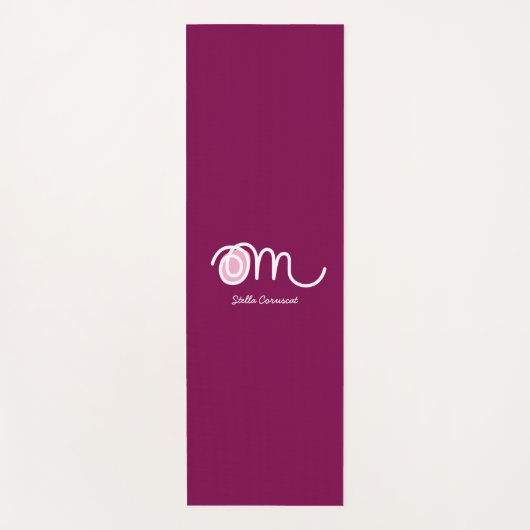 Minimalistic Om Handwritten Personalized Yoga Mat ヨガマット (正面)
