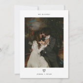 Minimalistic Photo Wedding Elopement & Reception 招待状 (正面)