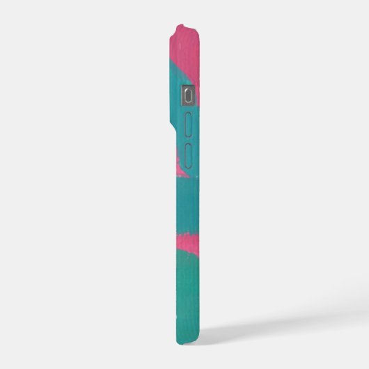 Minimalistic Pink and Green Landscape Phone Case iPhoneケース (左側面)