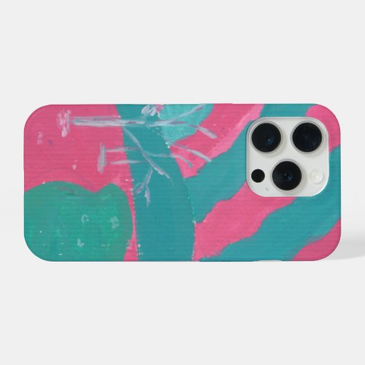 Minimalistic Pink and Green Landscape Phone Case iPhoneケース (裏面横)