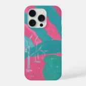 Minimalistic Pink and Green Landscape Phone Case iPhoneケース (裏面)