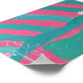 Minimalistic Pink and Green Landscape Print ポスター (角)