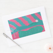 Minimalistic Pink and Green Landscape Stickers 長方形シール (封筒)