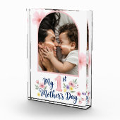 Minimalistic Pink Floral 1st Mother's Day Custom  フォトブロック (右)