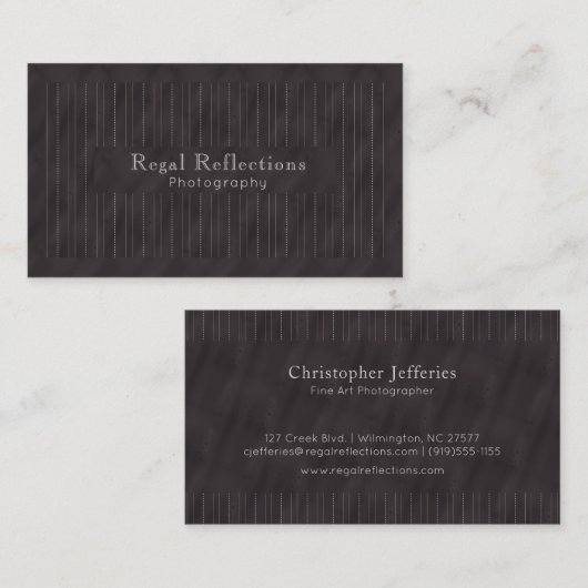 Minimalistic PinStripes (Charcoal) 名刺 (正面/裏面)
