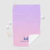 Minimalistic Purple &  Pink Gradient Monogram ゴルフタオル (インサイチュ)