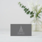 Minimalistic Real Estate Logo | Gray Carbon Fiber 名刺 (スタンド正面)