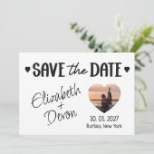 Minimalistic Save the Date Photo Card セーブザデート (スタンド正面)