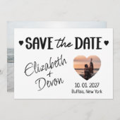 Minimalistic Save the Date Photo Card セーブザデート (正面/裏面)