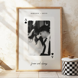 Minimalistic Script Ace of Spades Couple Photo ポスター