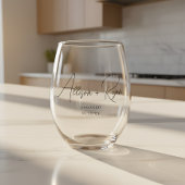 Minimalistic Script Custom Names Engagement ステムなしワイングラス