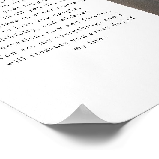 Minimalistic Script Wedding Vows w/ Photo Arch ポスター (角)