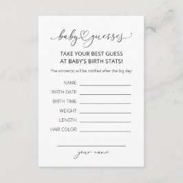 Minimalistic Simple Baby Prediction Game Card エンクロージャーカード
