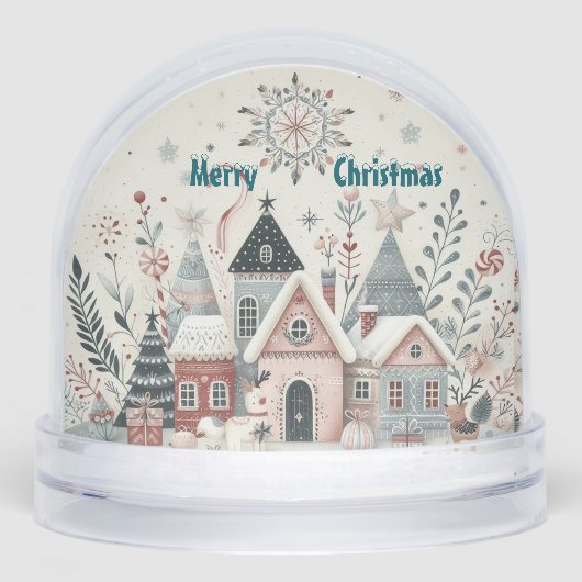 Minimalistic Snow-Clad Christmas Village Boho Art  (正面)