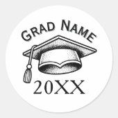 Minimalistic Stippling Graduation Class 20XX ラウンドシール (正面)