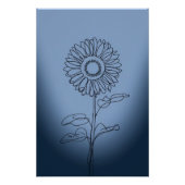 minimalistic sunflower ポスター (正面)
