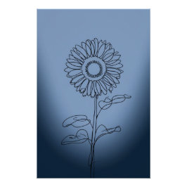 minimalistic sunflower ポスター