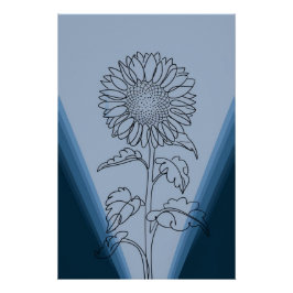 minimalistic sunflower ポスター