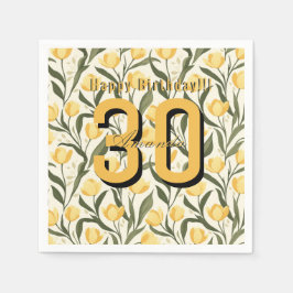 Minimalistic Tulip Themed Birthday Event スタンダードカクテルナプキン