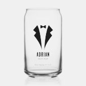 Minimalistic Wedding Best Man Name Black ガラス缶 (正面)