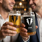 Minimalistic Wedding Best Man Name White ガラス缶