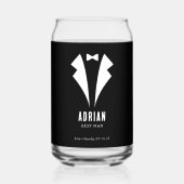 Minimalistic Wedding Best Man Name White ガラス缶 (正面)