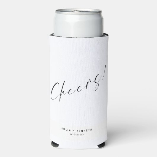 Minimalistic Wedding Calligraphy スリム缶クーラー (Seltzer正面)