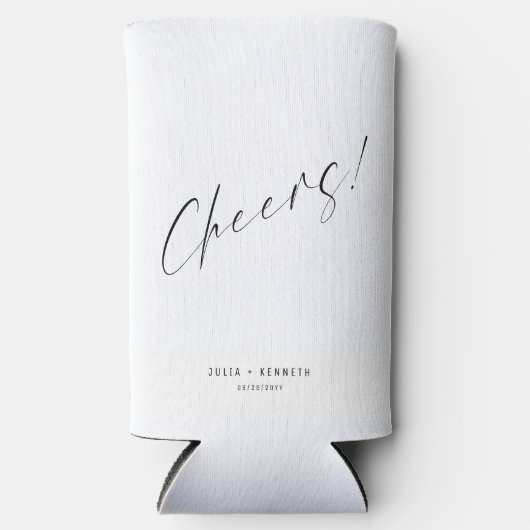 Minimalistic Wedding Calligraphy スリム缶クーラー (正面)