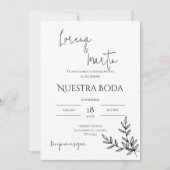 Minimalistic Wedding Invitation in Spanish 招待状 (正面)