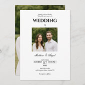 Minimalistic Wedding Invitation with Couple Photo  招待状 (正面/裏面)