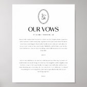 Minimalistic Wedding Vows Custom Monogram ポスター (正面)
